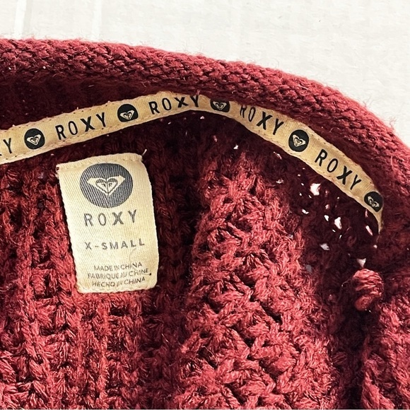 ROXY Women’s Maroon Knit Button Front Cardigan - X-Small - Picture 6 of 10
